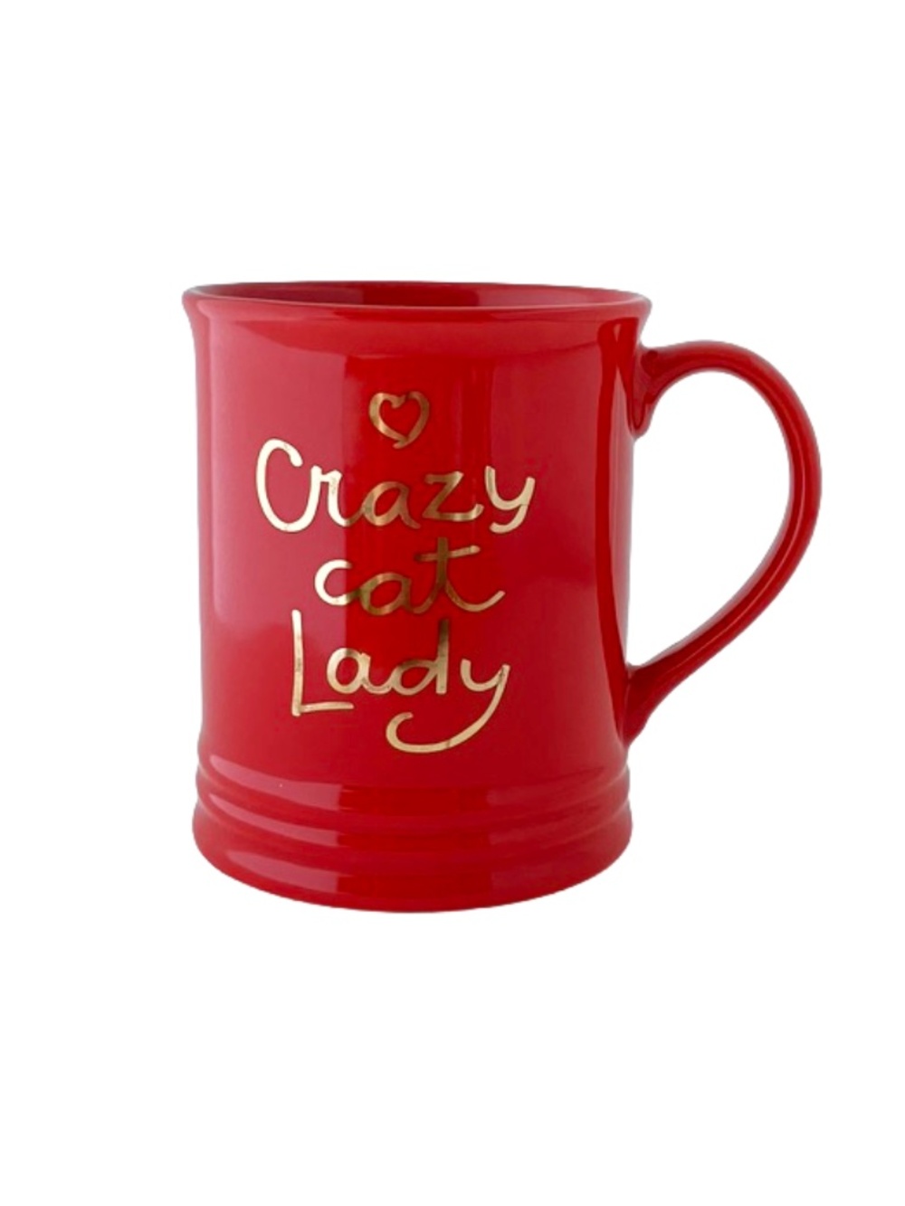 Crazy Cat Lady Pottery Mug by Fringe Studios Red Ceramic Coffee Cup 10oz